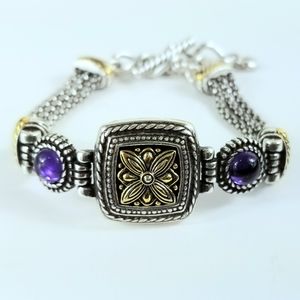 Brighton Two Tone Reversible Crystal Bracelet Retired